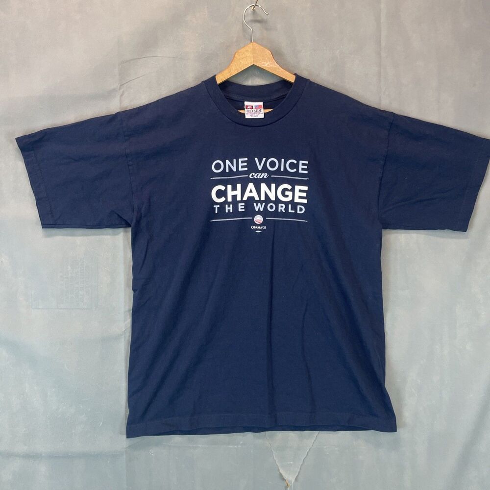 Obama Biden 2008 Bayside  Campaign Tee T Shirt Union Made In USA Size XL